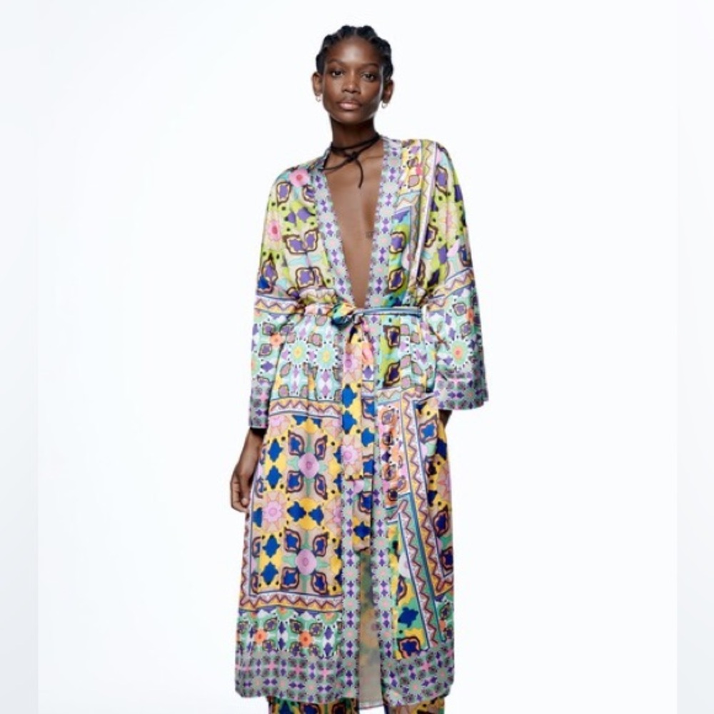 Zara Printed Kimono with Belt